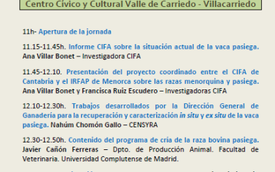 El CIFA organiza la 2ª Jornada sobre la vaca pasiega en Villacarriedo