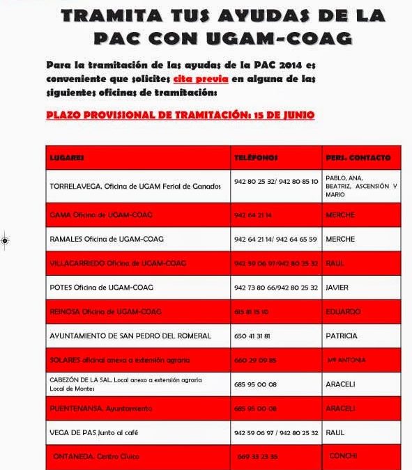TRAMITA LAS AYUDAS DE LA PAC 2015 CON UGAM-COAG