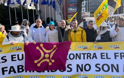 APICULTORES DE ESPAÑA, FRANCIA Y PORTUGAL SE MANIFIESTAN CONTRA LAS IMPORTACIONES MASIVAS DE MIEL FALSA